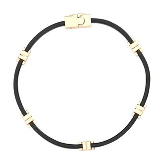 Tory Burch Tory Burch, Bracelets, female, Black, Size: M/L Eleanor Black Leather Bracelet