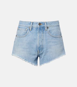 Alanui Shorts Islands Diary de denim con croch&eacute;