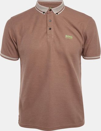 HUGO BOSS Boss By Hugo Boss Brown Mesh Jersey Polo T-Shirt