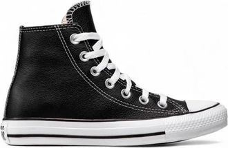 Converse Leren Hi-Top Rubberen Zool Sneaker - Heren - Sneakers - Zwart - 39 1/2 EU - Schoenen
