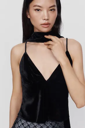 Maeve Clara Velvet Scarf Neck Cami