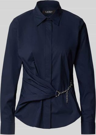 Lauren Ralph Lauren Regular Fit Hemdbluse mit Ketten-Detail Modell Coniah in Marine, Größe 34