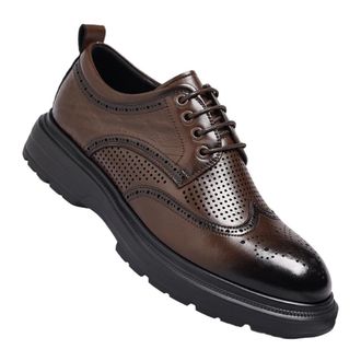Generic Men Brogue Oxford Dress Shoes Leather Wingtip Perforated Design for Breathable Comfort Adding Classic British Trendy Look for Business Office Suit Wea