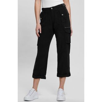 Guess Nessi Cargo Pants in Jet Black Multi at Nordstrom, Size 26 X 30