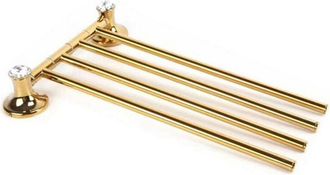 Trade Shop Trade Shop - Porta Asciugamani 4 Aste Supporto Per Bagno Da Muro Casa Dorato Oro Dgo-112