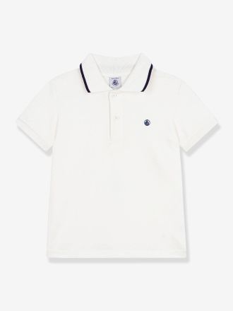 Petit Bateau Polo enfant manches courtes Petit Bateau blanc