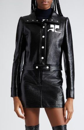 Courrèges Re-Edition Vinyl Jacket in Black at Nordstrom, Size 10 Us