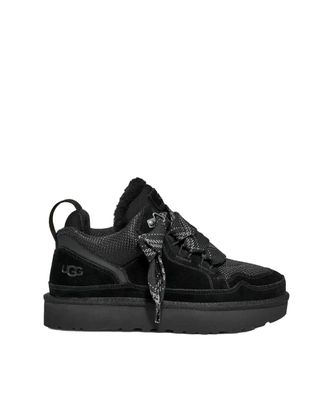 UGG Lowmel Black Low-Top Suede Sneakers