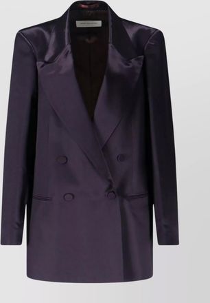 Dries Van Noten longline satin blazer notched lapels