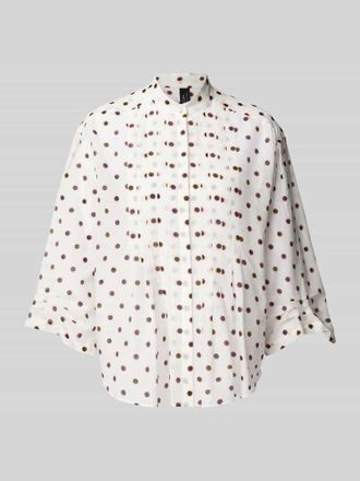 Marc Cain Relaxed Fit Bluse mit Stehkragen in Offwhite, Gr&ouml;&szlig;e 36