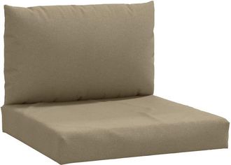 vidaXL Cojines para sofá de palets 2 uds tela gris taupe melange Vidaxl