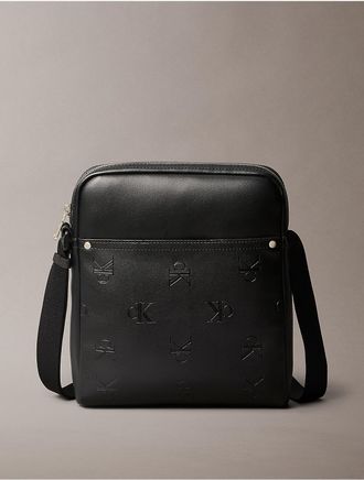 Calvin Klein Jeans Calvin Klein Mens Allover Monogram Logo Reporter Bag - Black - OS