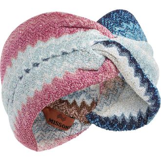 Missoni Knotted Zigzag Headband in 0002 Pink Blue Multi at Nordstrom