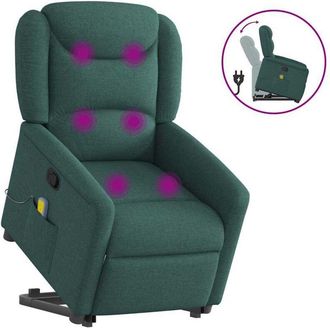 vidaXL Vidaxl - Silla De Masaje Reclinable De Pie De Tela Verde Oscura