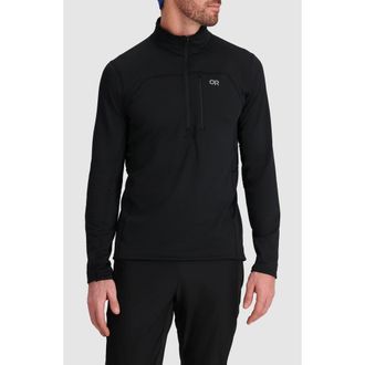 Outdoor Research Vigor Half Zip Fleece Pullover in Black at Nordstrom, Size Xx-Large