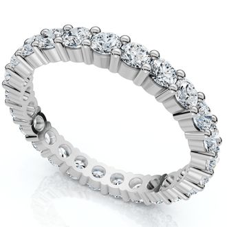 Pompeii3 1 1/2 Ct Diamond Eternity Ring Womens Stackable 14k White Gold Band Lab Grown Size Selectable