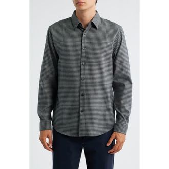 Theory Irving Standard Fit Cotton Gingham Button-Up Shirt in Charcoal Multi at Nordstrom Rack, Size Small