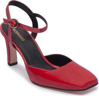 Bernardo Gama Square Toe Pump in Red Lazio Pull Up at Nordstrom Rack, Size 7.5