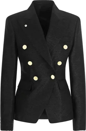 L.B.M. 1911 Ilaria Black Lurex Tailored Jacket