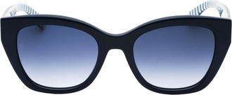 Tommy Hilfiger Tommy Hiliger zonnebril met blauwe lens en donkerblauw patroon