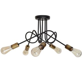 Netlighting Oxford Multi Arm Semi Flush Ceiling Light Black Patina 50cm