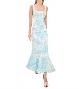 Alexis Kayleen Paneled Midi Dress In Blue