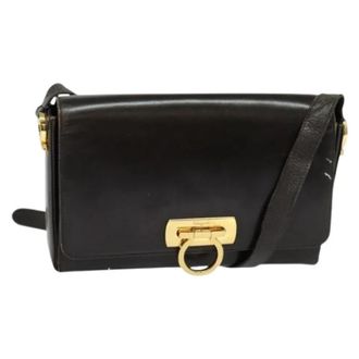 Ferragamo Tweedehands leren schoudertassen - Dames - Vintage Schoudertas - Bruin - ONE Size - Leer - Vintage