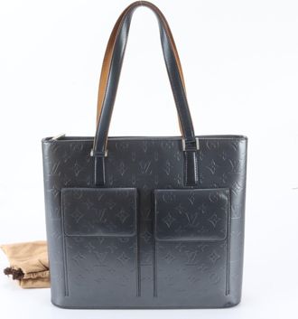 Louis Vuitton Blue Leather Shoulder Bag Tote Bag (Pre-Owned)