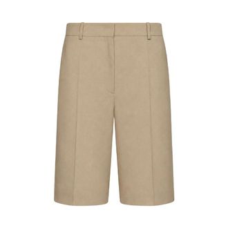 Toteme Wide Fluid Shorts - Dames - Korte Broeken - Beige - XS - Wol - Korte Broeken