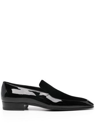 Saint Laurent panelled loafers - men - CALFSKIN/Velvet/Calf Leather/Calf Leather - 43.5 - Black