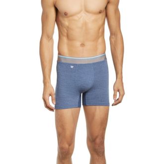 Mack Weldon AIRKNITx Performance Boxer Briefs in Indigo Heather at Nordstrom, Size X-Large
