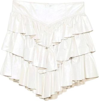 Aniye By 00330 Rok met ruches en metaaleffect - Dames - Korte rokken - Wit - M - Rokken