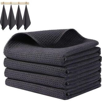 OEM Juego De 4 Pa&ntilde;os De Cocina De 40x40 Cm - 80% Microfibra De Poli&eacute;ster - S&uacute;per Absorbentes Y Suaves - Limpieza Sin Dejar Marcas