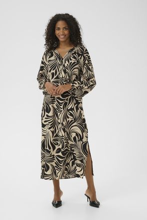 Kaffe Jurk KAcelia A-shape black offwhite