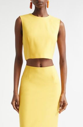 Carolina Herrera Stretch Virgin Wool Crop Top in Daffodil at Nordstrom, Size 10