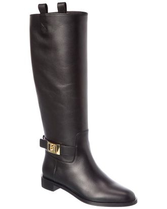 Ferragamo Zakia Leather Knee-High Boot