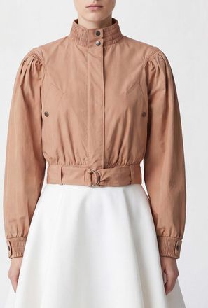 Chlo&eacute; Bomber crop in popeline di cotone biologico
