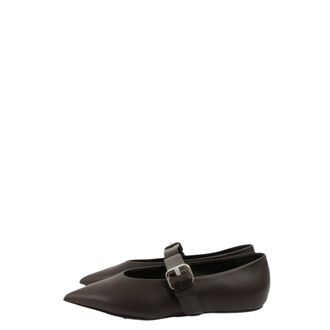 Max Mara Pointed-toe Ballet Flats - female - Max Mara - Ballerina Shoes - Brown - 4 UK - Shoes