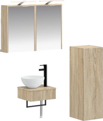 vidaXL Juego De Muebles De Ba&ntilde;o 4 Uds. Roble Sonoma Vidaxl
