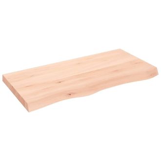 Berkfield Home Table Top 100x50x(2-6) cm Untreated Solid Wood Oak in Light Tan