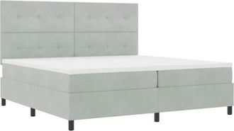 vidaXL Cama Tipo Box Spring Gris Claro 200 X 200 Cm Terciopelo Vidaxl