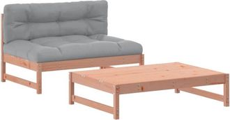 vidaXL Juego De Muebles Jard&iacute;n 2 Pzas Y Cojines Madera Abeto Douglas Vidaxl
