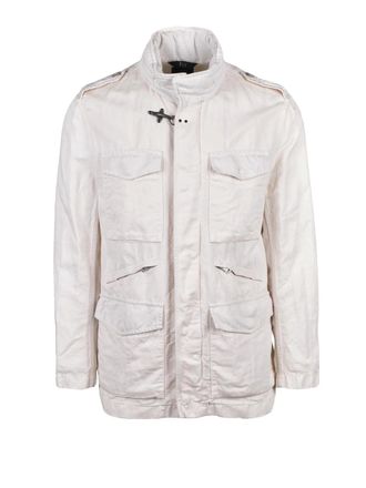 Fay Cream Cotton Linen Saharan Jacket