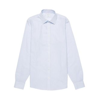 Brooks Brothers Milano Slim Fit Non-Iron Ainsley Collar Overhemd - Heren - Zakelijke Overhemden - Blauw - 2XL - Katoen - Overhemden