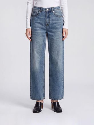 Ami Mid-Rise Wide-Leg Five-Pocket Cotton Denim Jeans