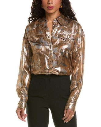 Brunello Cucinelli Shimmering Silk-Blend Shirt