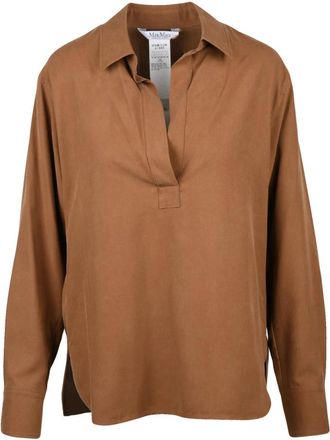 Max Mara Blusa - Dames - Blouses - Bruin - M - Overhemden