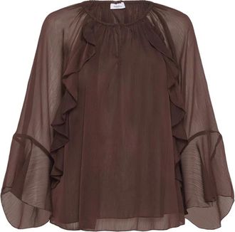 Saint Tropez Overhemden, Dames, Bruin, S, Mavis SZ Blouse in Fudge