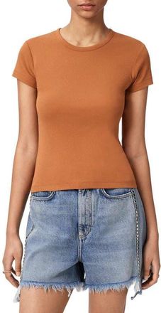 AllSaints Stevie Cotton T-Shirt in Pecan Brown at Nordstrom, Size X-Small