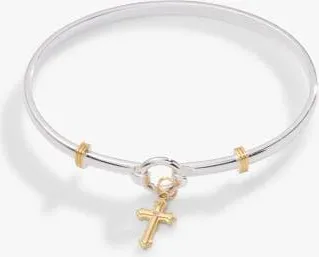 Alex and Ani Cross Clip Bangle in Silver at Nordstrom
